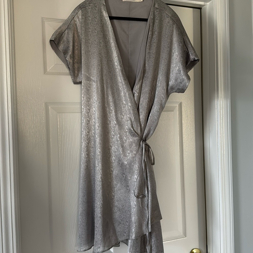Ellison Silver String Wrap Dress